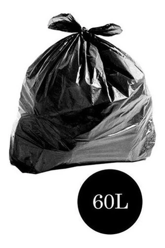 Saco De Lixo Comum Preto 60lts Pct C/100 Un Preto