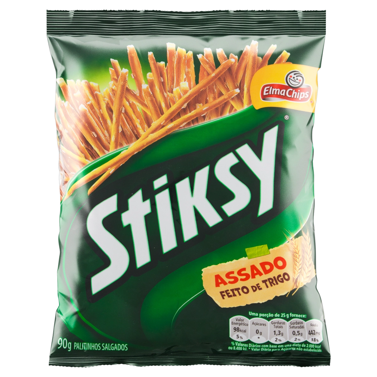Palitinho De Trigo Salgado Elma Chips Stiksy Pacote 90g