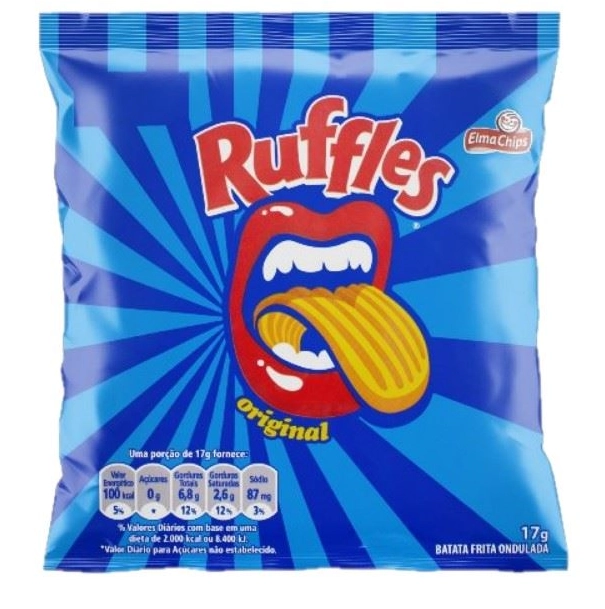 Batata Frita Ondulada Original Elma Chips Ruffles Pacote 17g