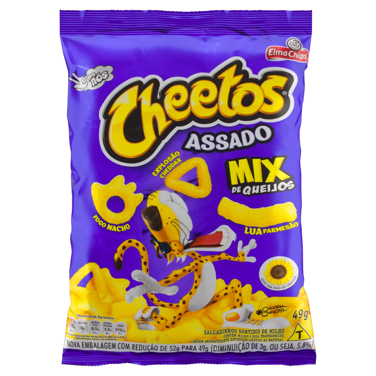 Salgadinho De Milho Sortidos Mix De Queijos Elma Chips Cheetos Pacote 49g