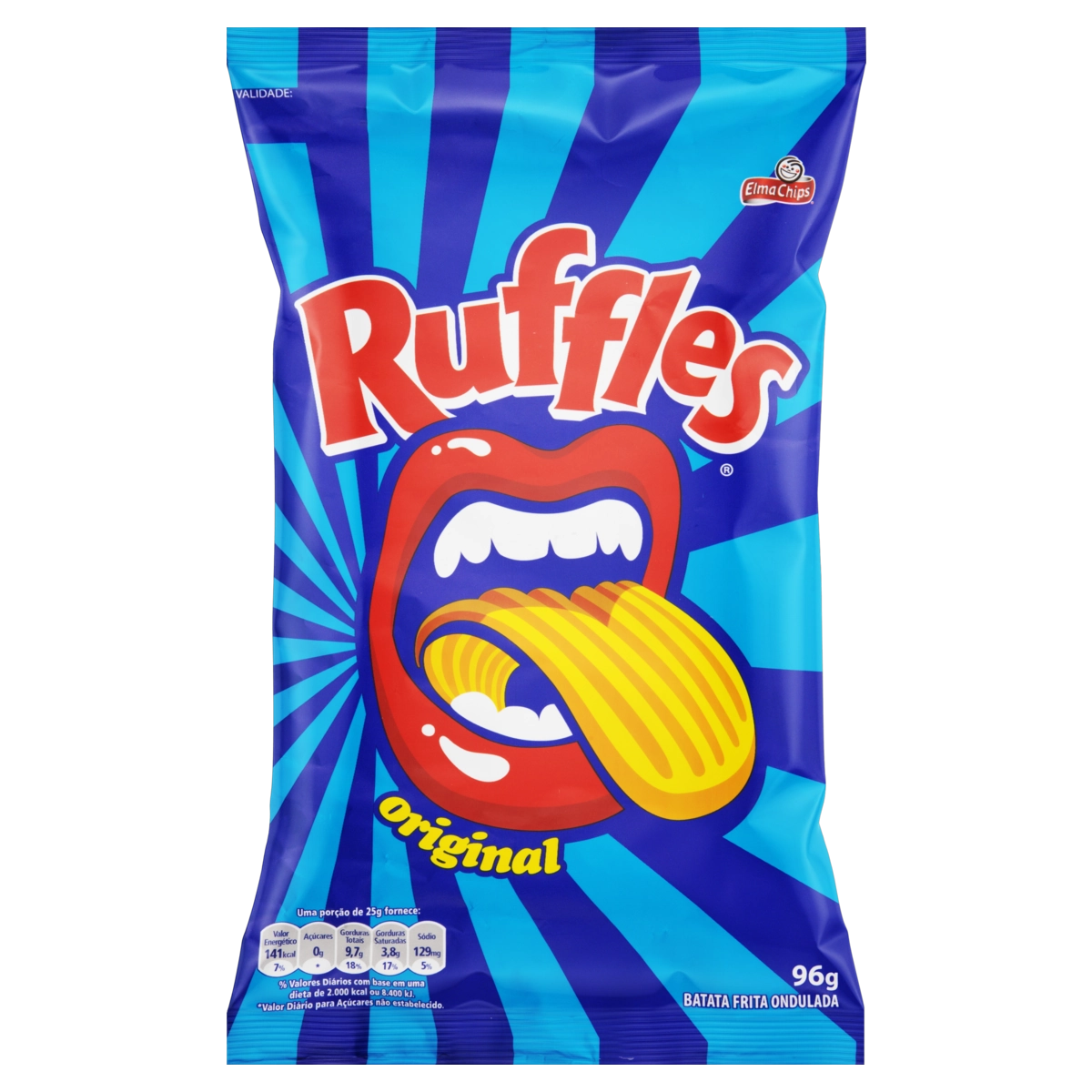 Batata Frita Ondulada Original Elma Chips Ruffles Pacote 96g