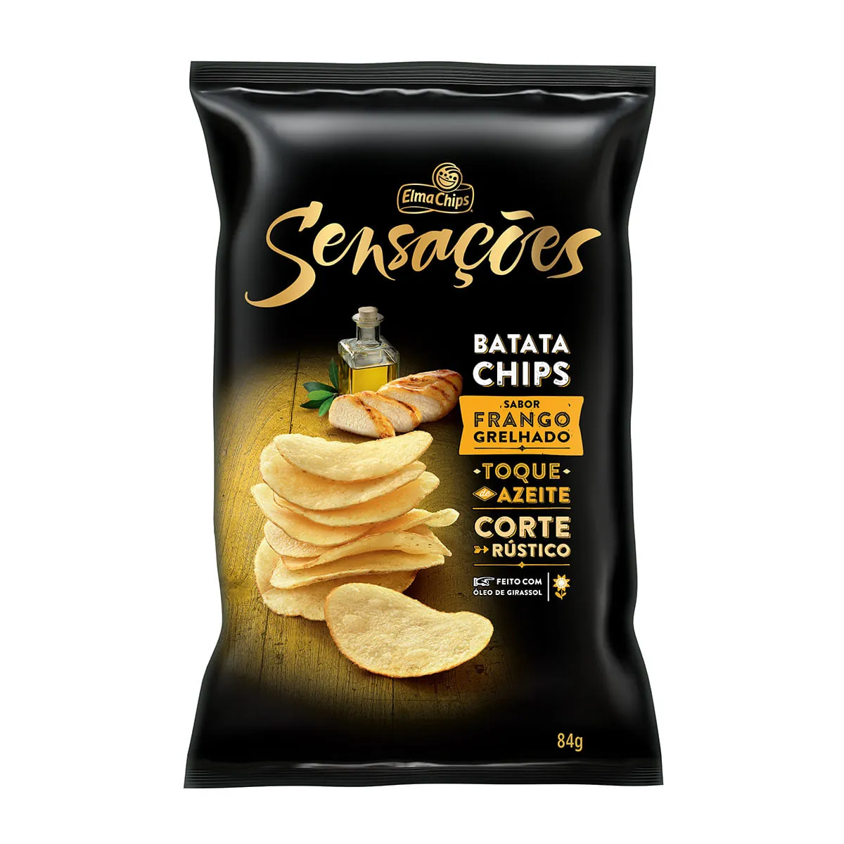 Batata Frita Lisa Frango Grelhado Elma Chips Pacote 84g
