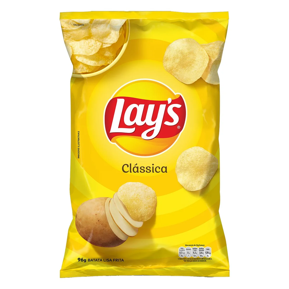 Batata Frita Lisa Clássica Lays Pacote 96G