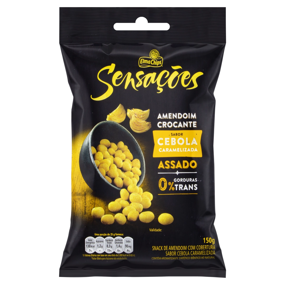 Amendoim Crocante Cebola Caramelizada Elma Chips Sensações Pacote 150g