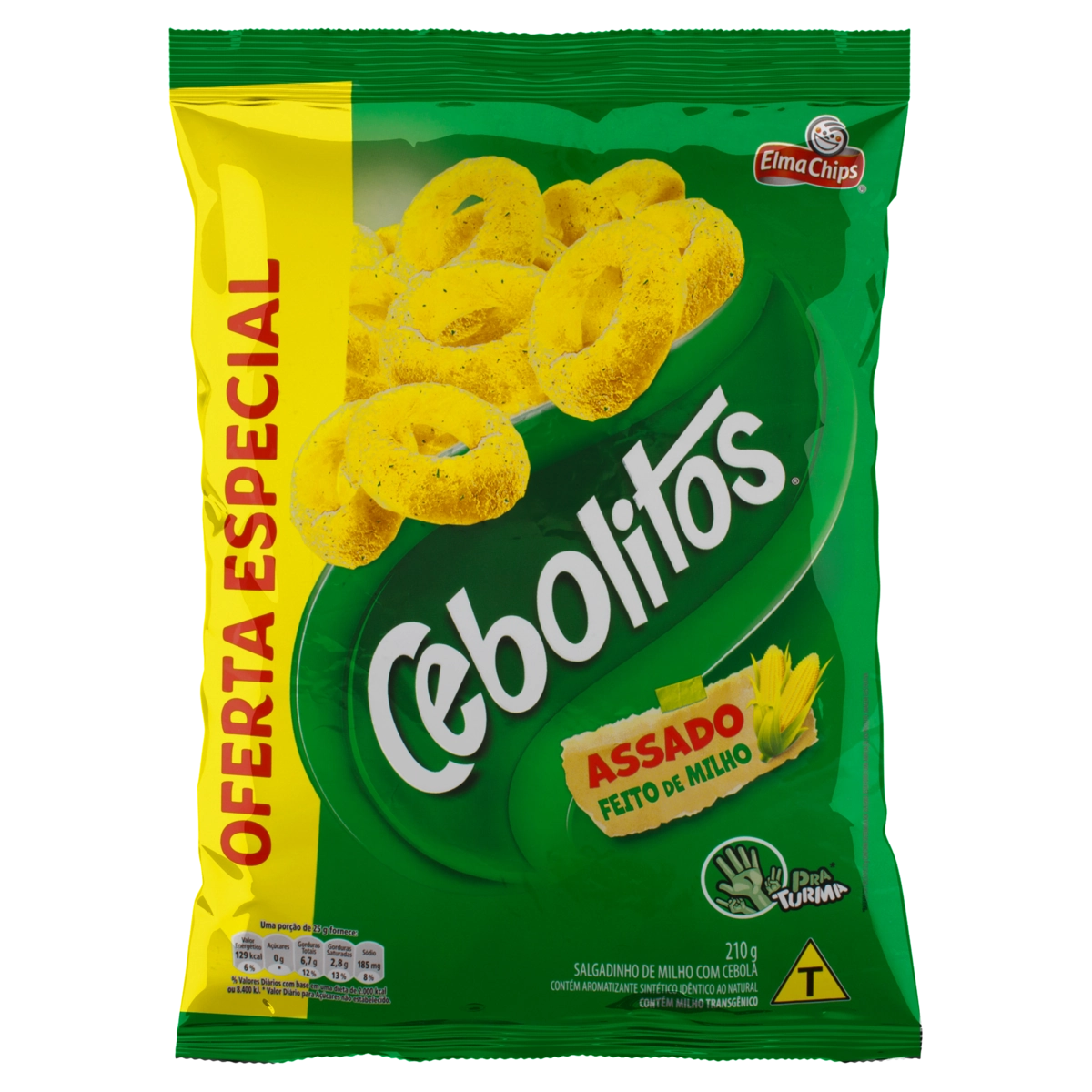 Salgadinho De Milho Cebola Elma Chips Cebolitos Pacote 210g