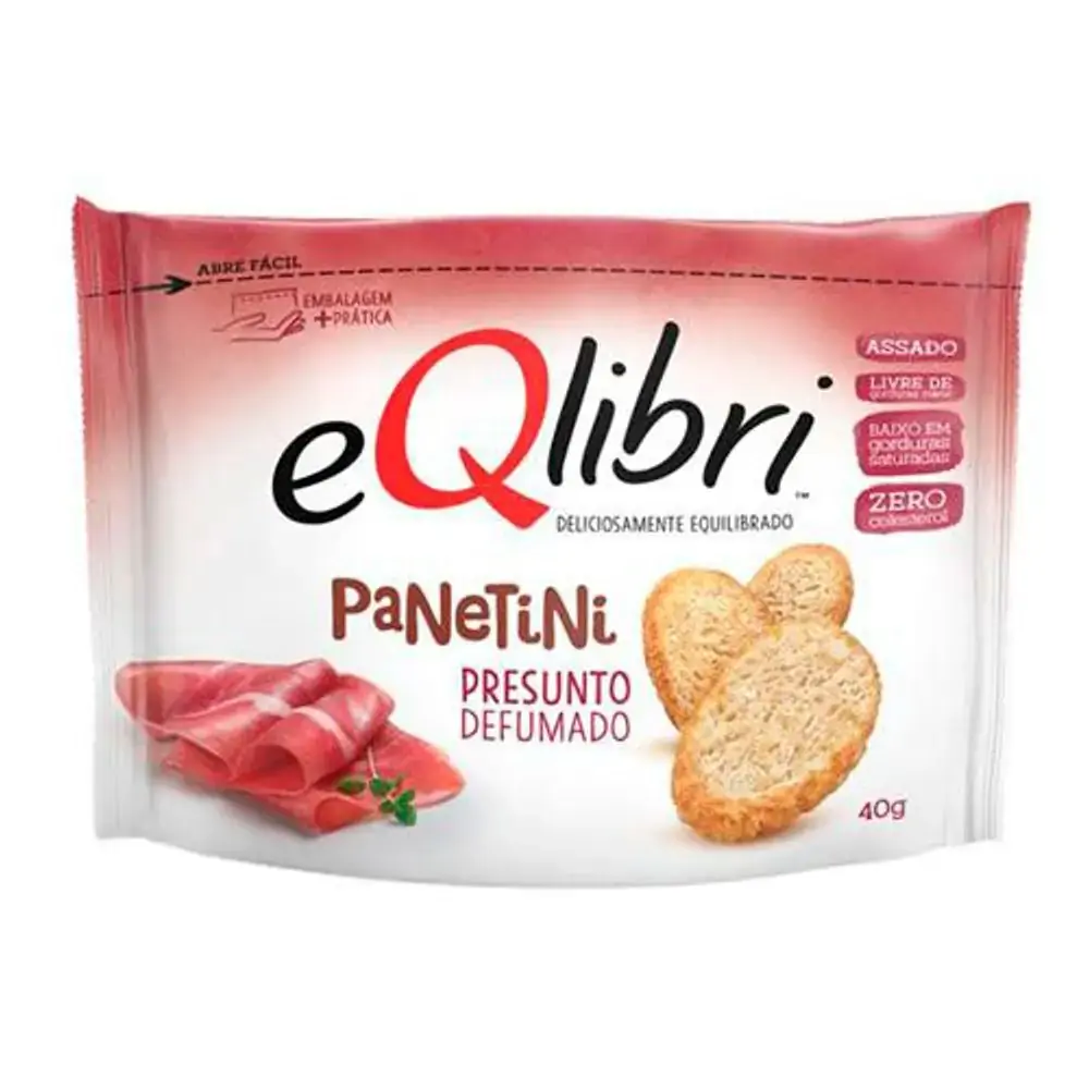 Snack Presunto Defumado Eqlibri Panetini Pacote 40g