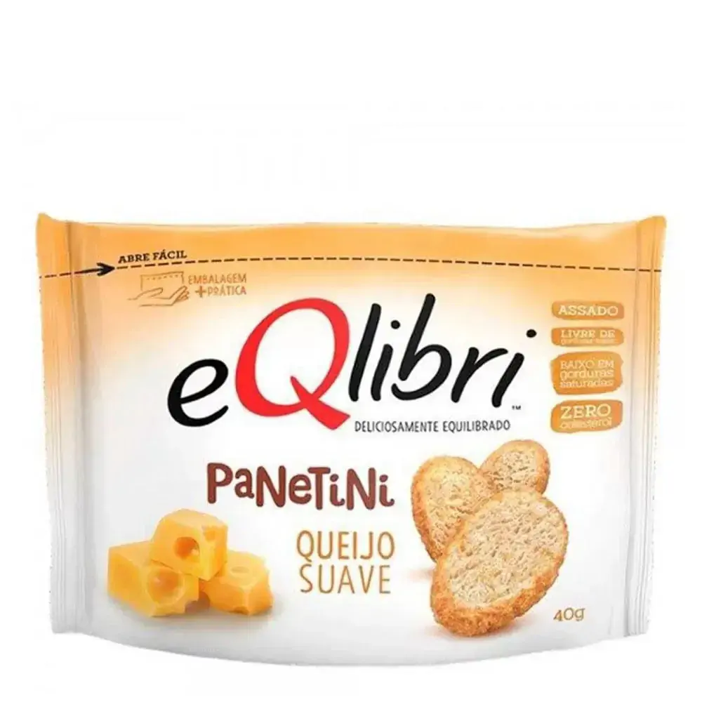 Snack Eqlibri Panetini Sabor Queijo Suave 40g