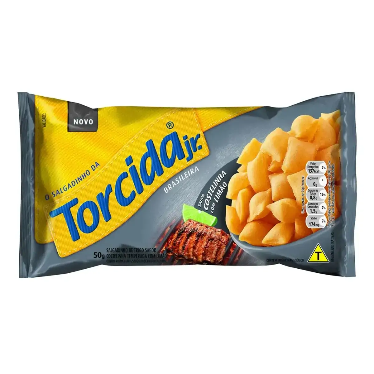 Salgadinho De Trigo Costelinha Com Limão Torcida Jr. Pacote 50g