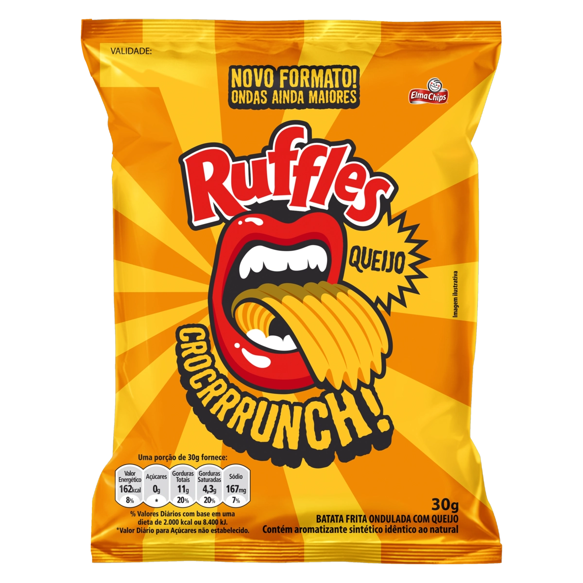 Batata Frita Ondulada Queijo Elma Chips Ruffles Pacote 30g
