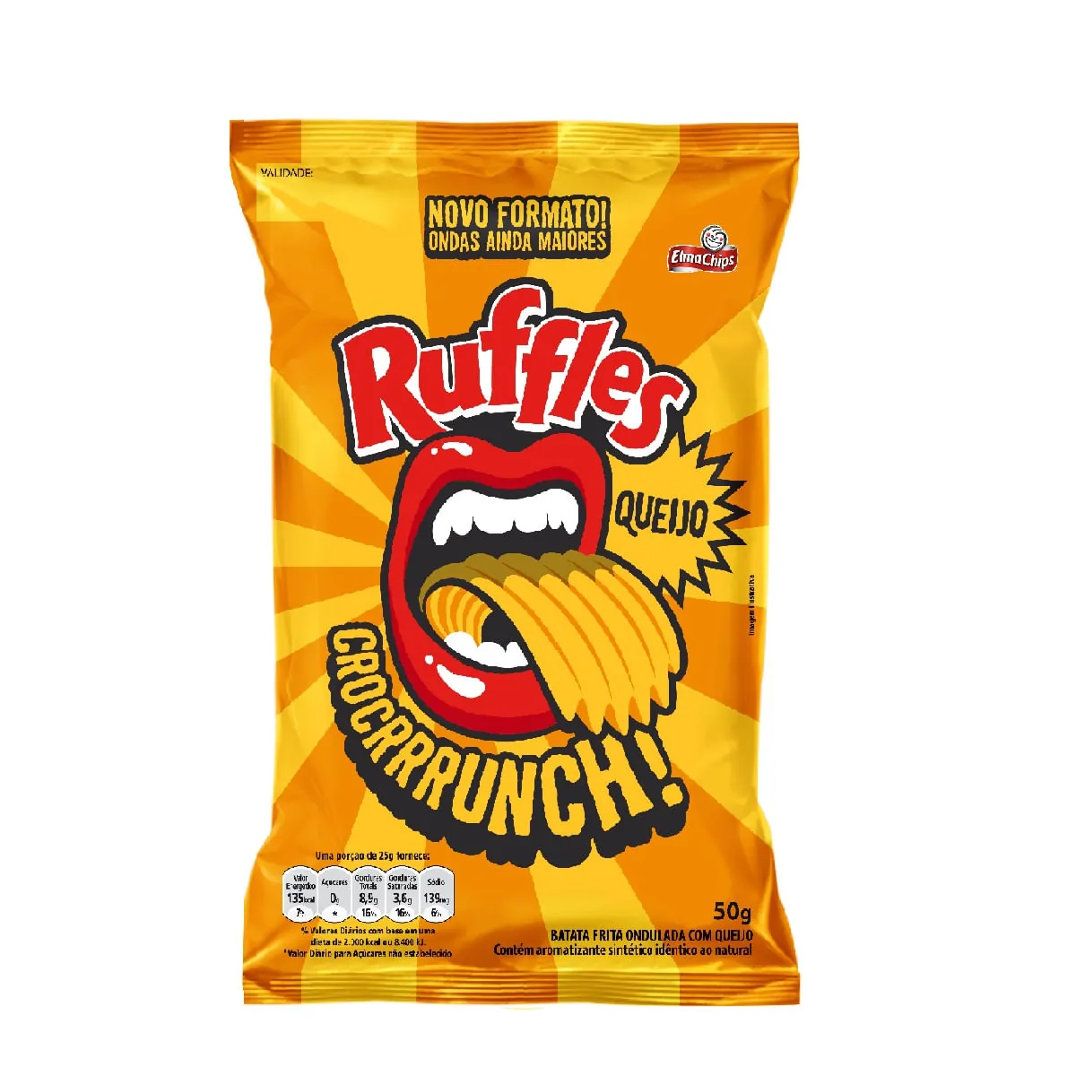 Batata Frita Ondulada Queijo Elma Chips Ruffles Pacote 50g