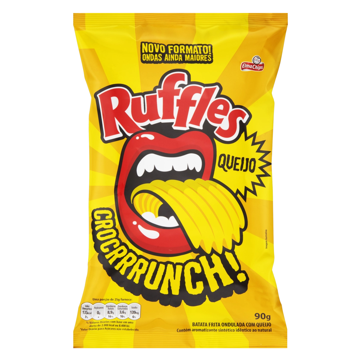 Batata Frita Ondulada Queijo Elma Chips Ruffles Pacote 90g