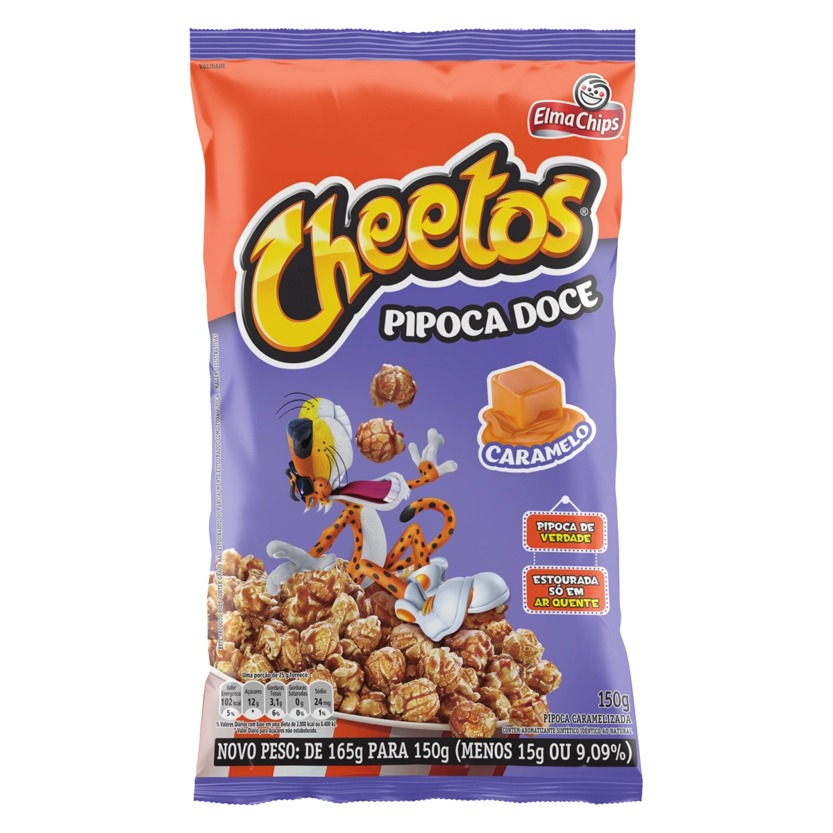 Pipoca Pronta Doce Caramelizada Elma Chips Cheetos Pacote 150g