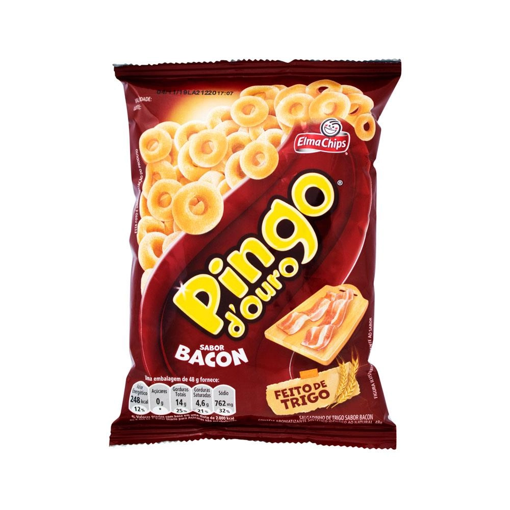 Salgadinho De Trigo Bacon Elma Chips Pingo Douro Pacote 48G