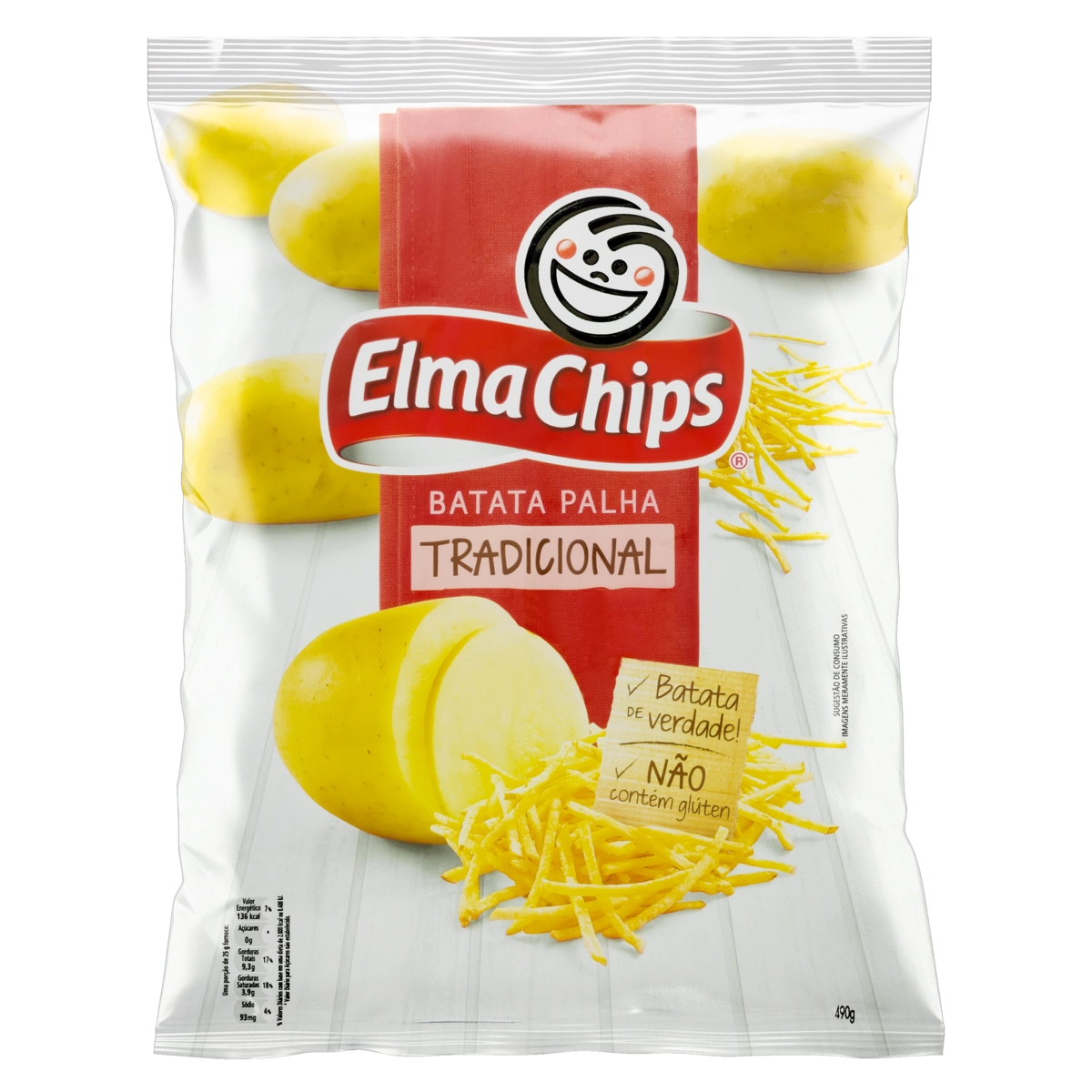 Batata Palha Tradicional Elma Chips Pacote 490g