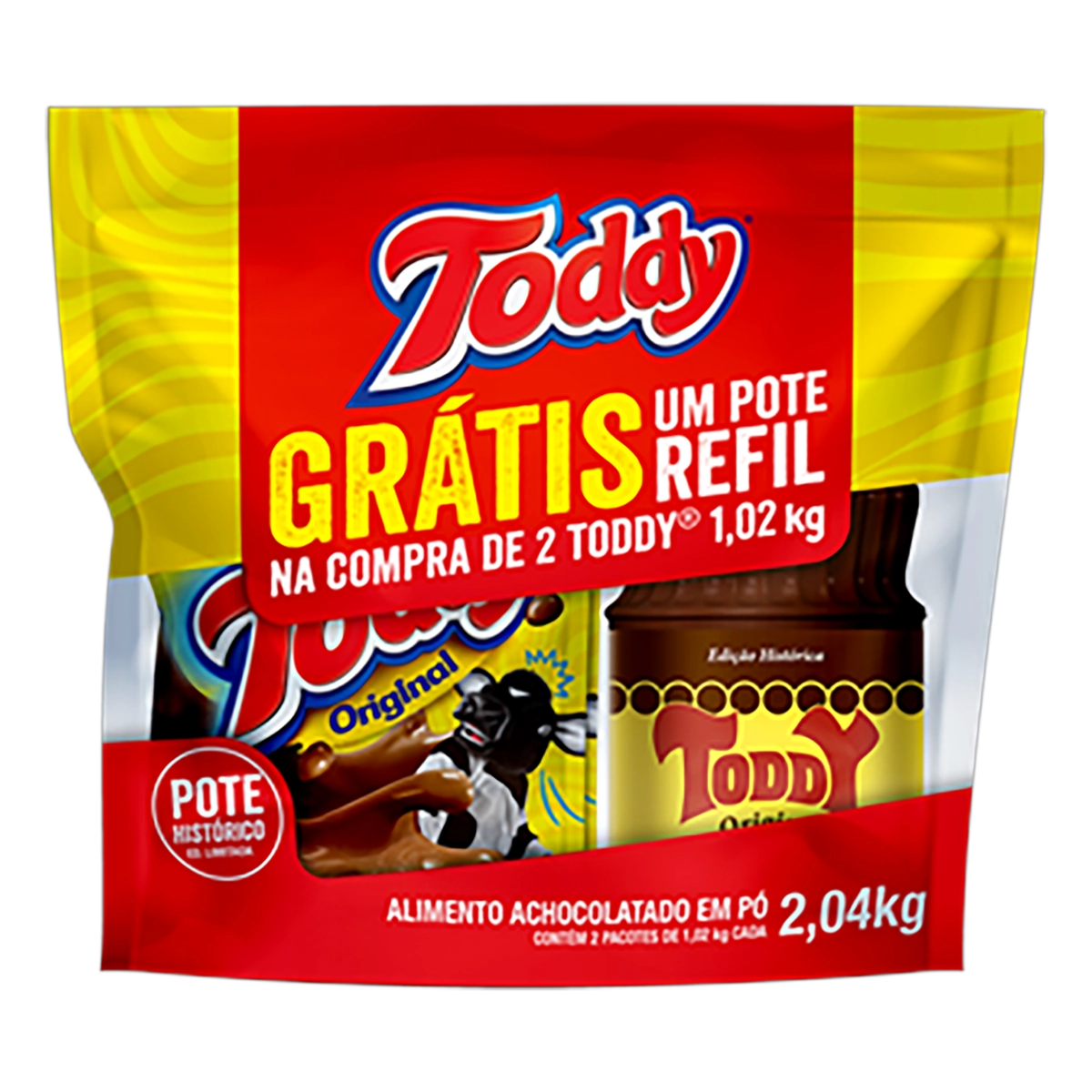 Kit Achocolatado Pó Toddy 2,04kg 2 Unidades Grátis Pote Refil