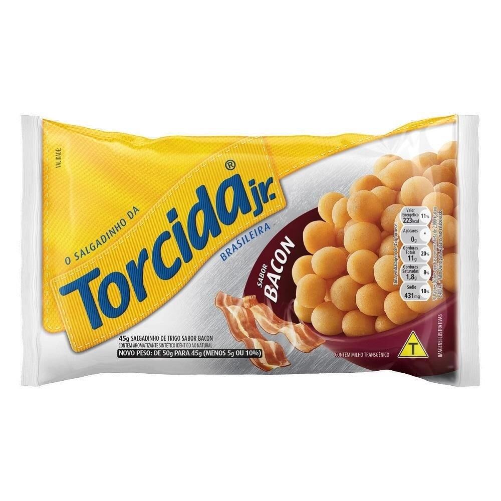 Salgadinho De Trigo Bacon Torcida Jr. Pacote 45g