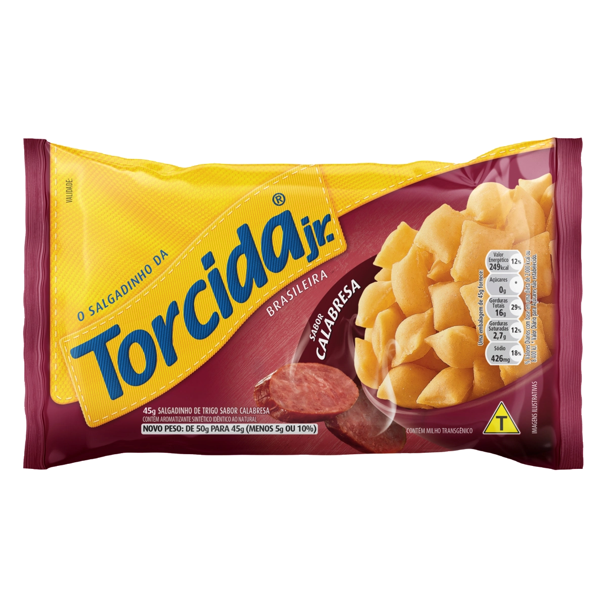 Salgadinho De Trigo Calabresa Torcida Jr. Pacote 45g