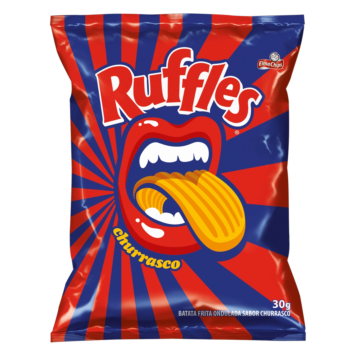 Batata Frita Ondulada Churrasco Elma Chips Ruffles Pacote 30g