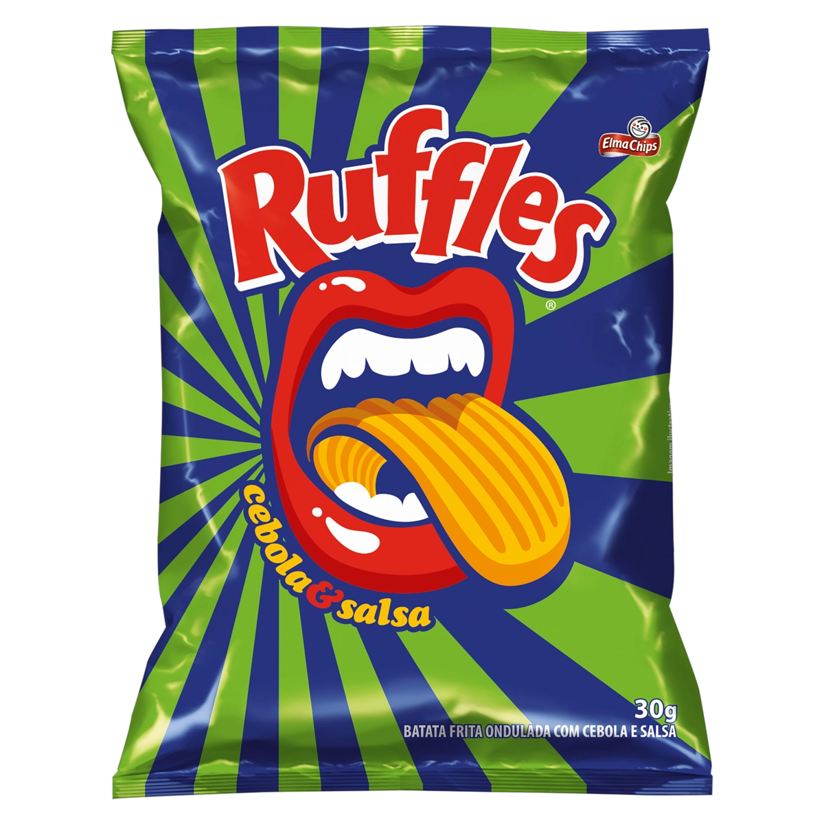 Batata Frita Ondulada Cebola Salsa Elma Chips Ruffles Pacote 30g