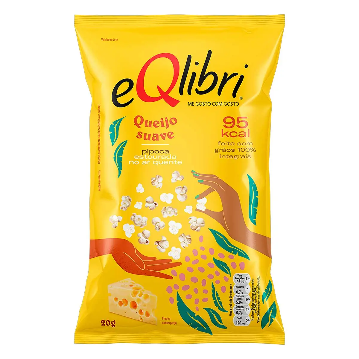 Pipoca Pronta Queijo Suave Eqlibri Pacote 20 g