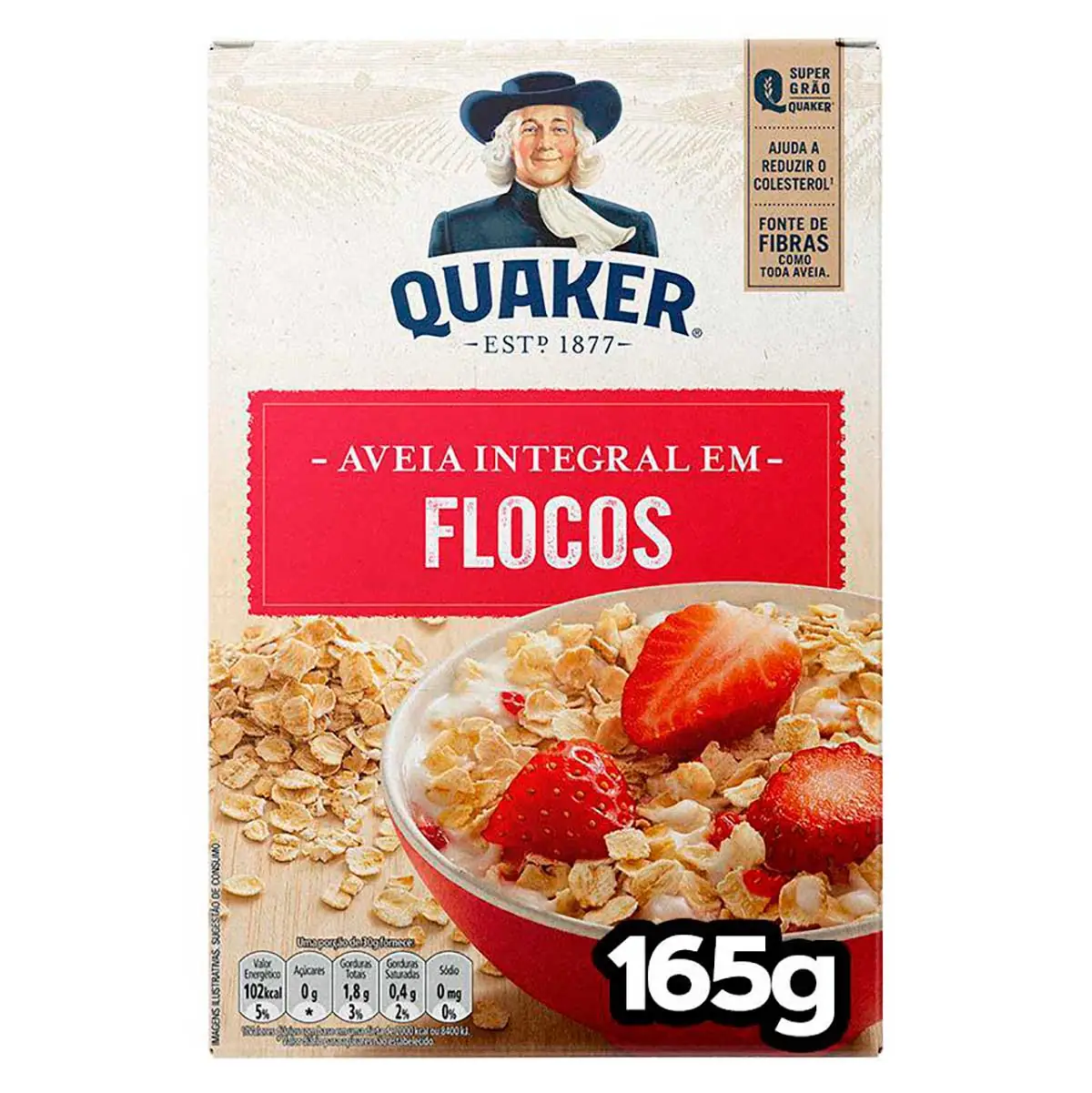 Aveia em Flocos Regulares Quaker Caixa 165g