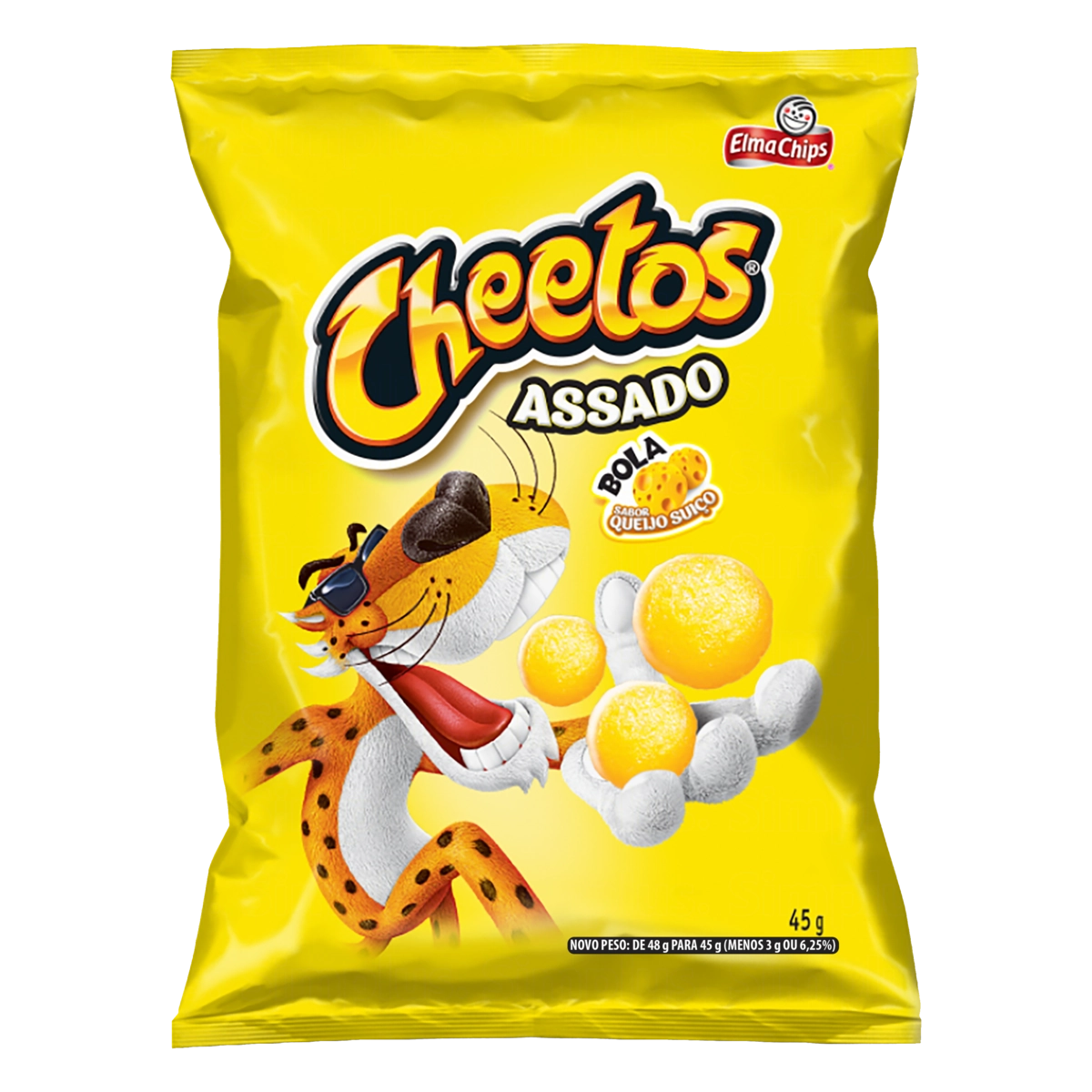 Salgadinho De Milho Bola Queijo Suíço Elma Chips Cheetos Pacote 45g