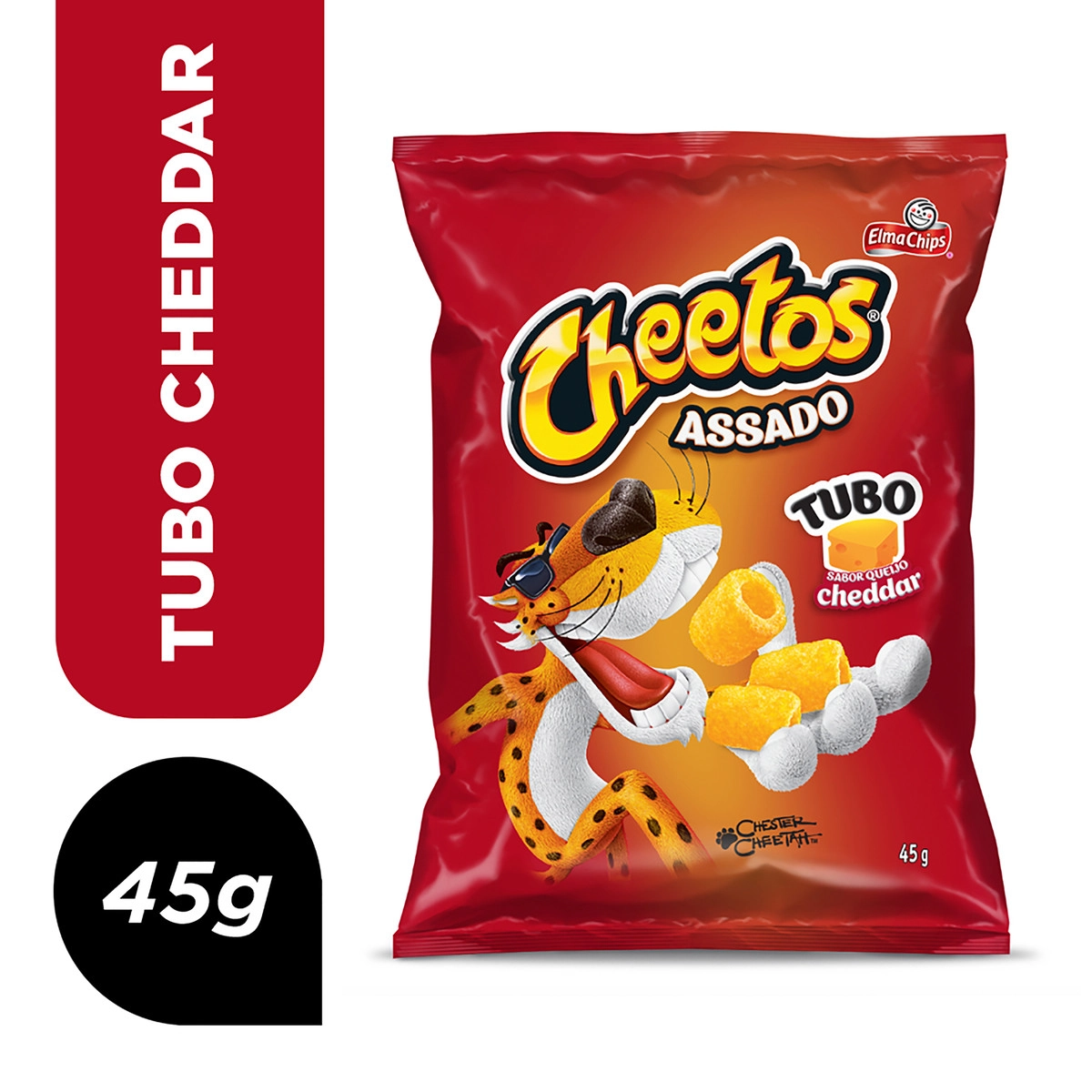 Salgadinho De Milho Tubo Queijo Cheddar Elma Chips Cheetos Pacote 45G