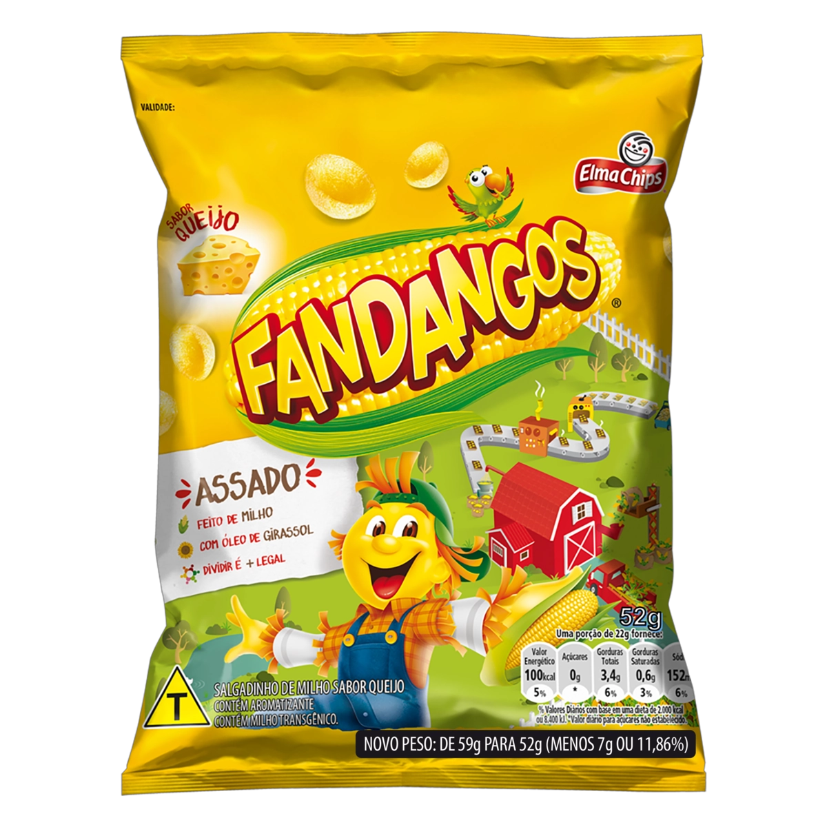 Salgadinho De Milho Queijo Elma Chips Fandangos Pacote 52g