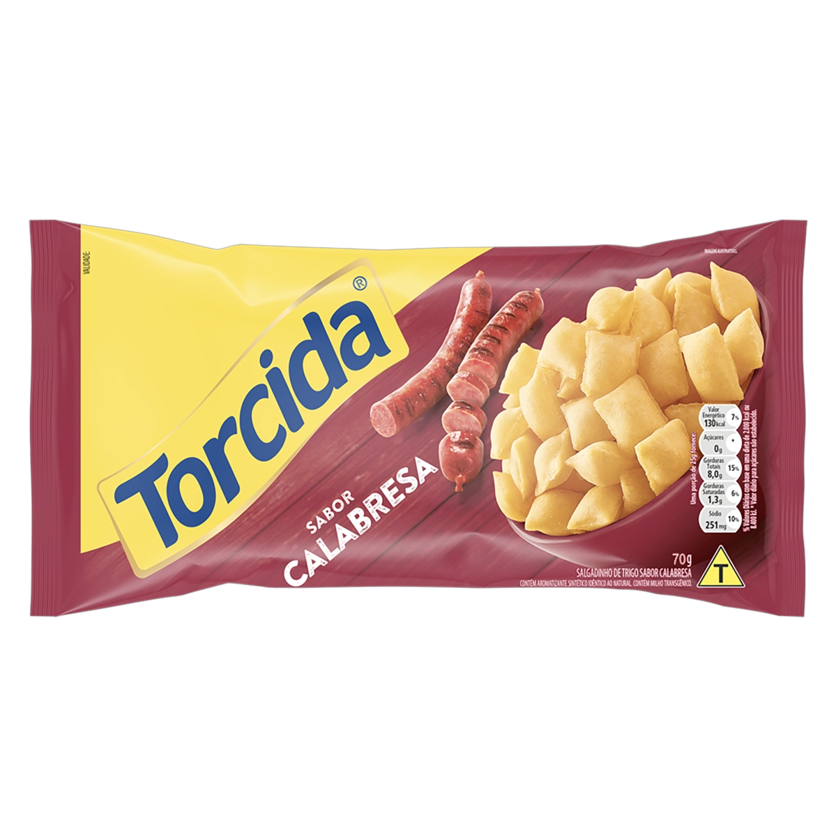 Salgadinho De Trigo Calabresa Torcida Pacote 70g