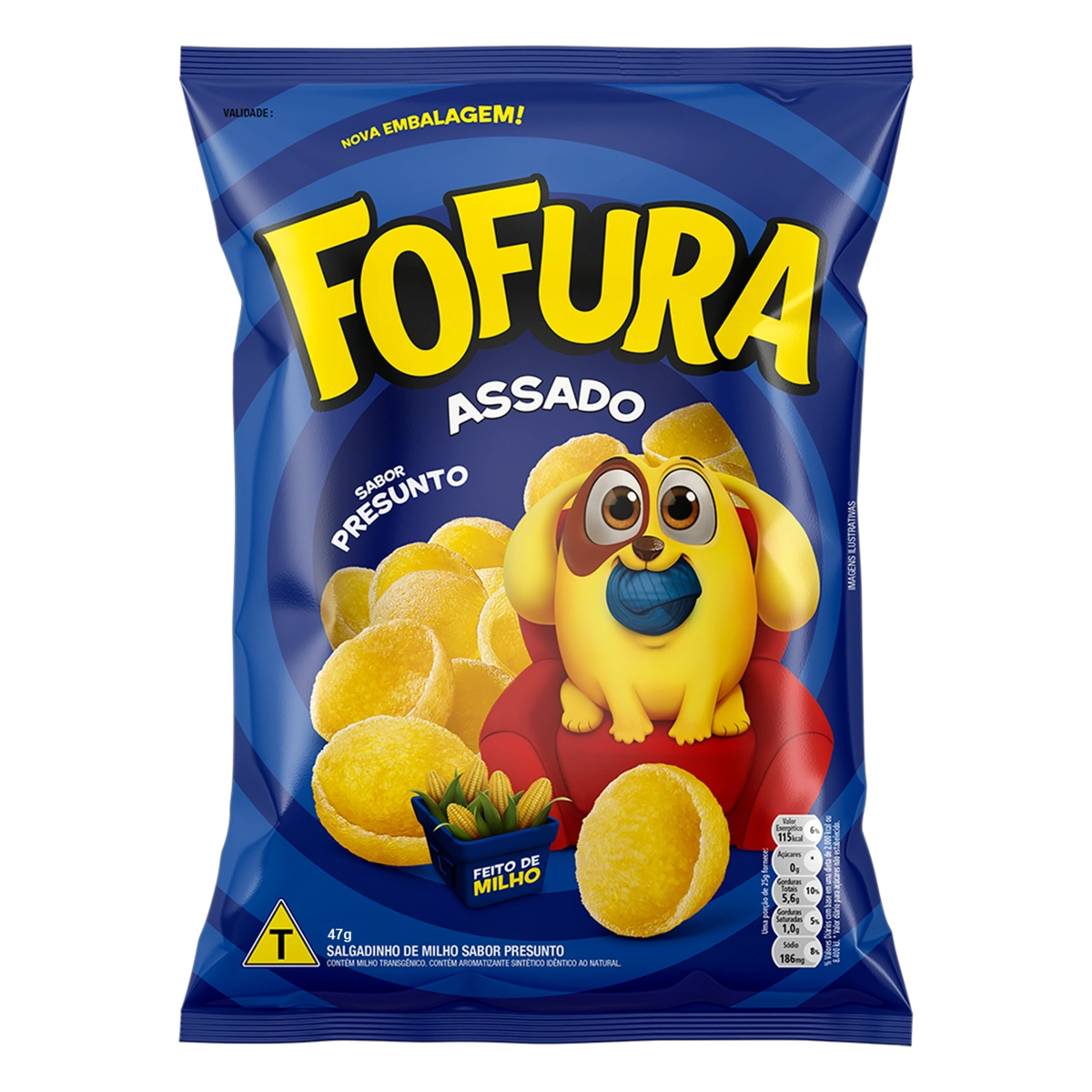 Salgadinho De Milho Concha Presunto Fofura Pacote 47g