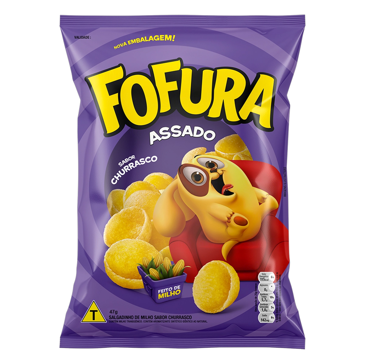 Salgadinho De Milho Concha Churrasco Fofura Pacote 47g