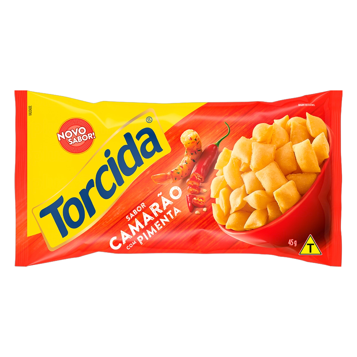 Salgadinho De Trigo Camarão Com Pimenta Torcida Pacote 45g