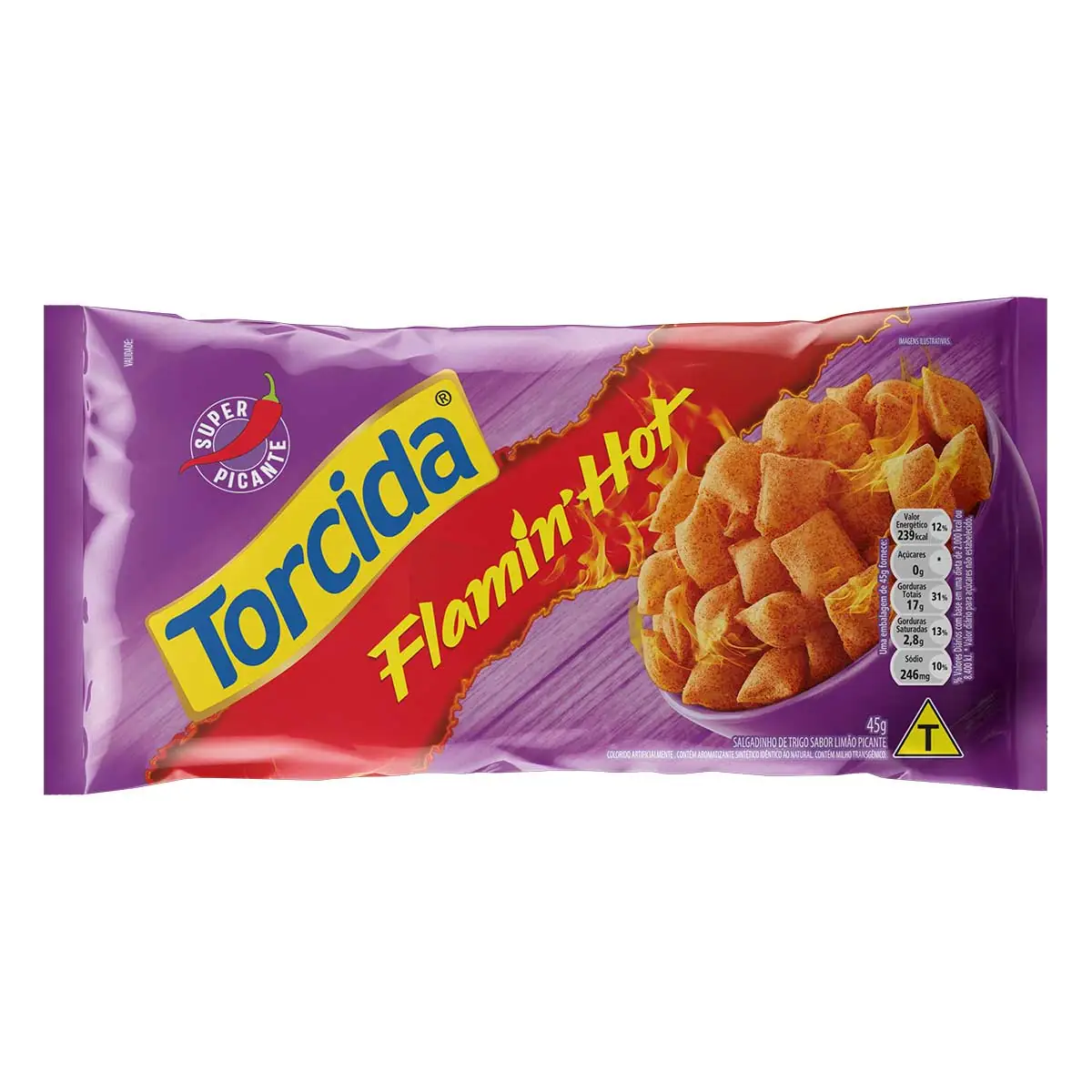 Salgadinho de Trigo Flamin' Hot Torcida Pacote 45 g