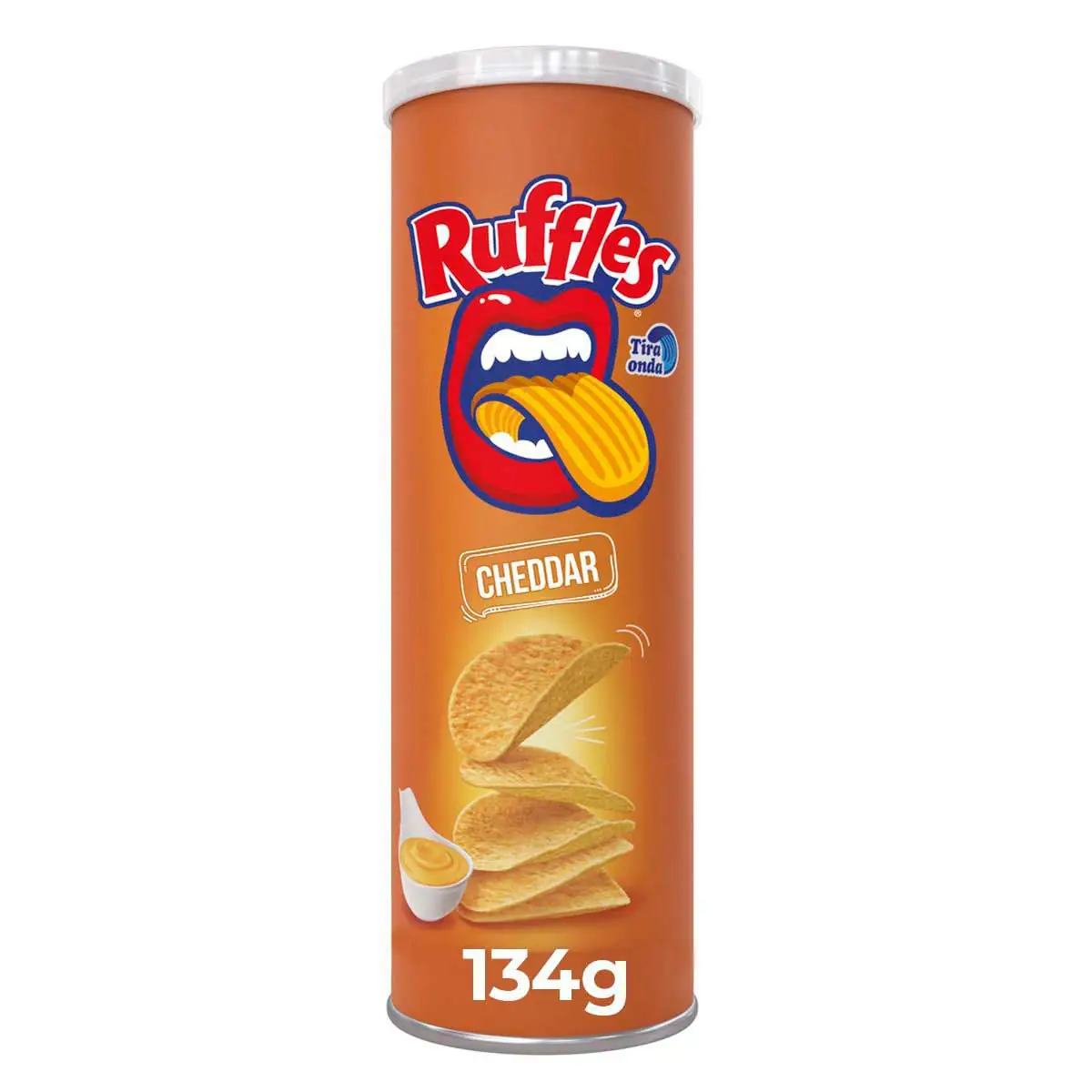 Salgadinho à Base de Batata Cheddar Ruffles Tira Onda Elma Chips Tubo 134g