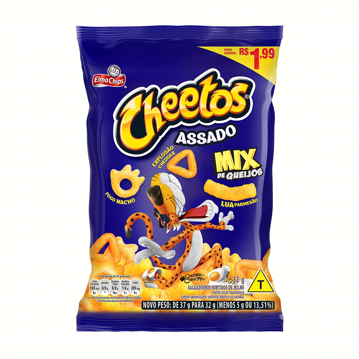 Salgadinho De Milho Mix De Queijos Elma Chips Cheetos Pacote 32g