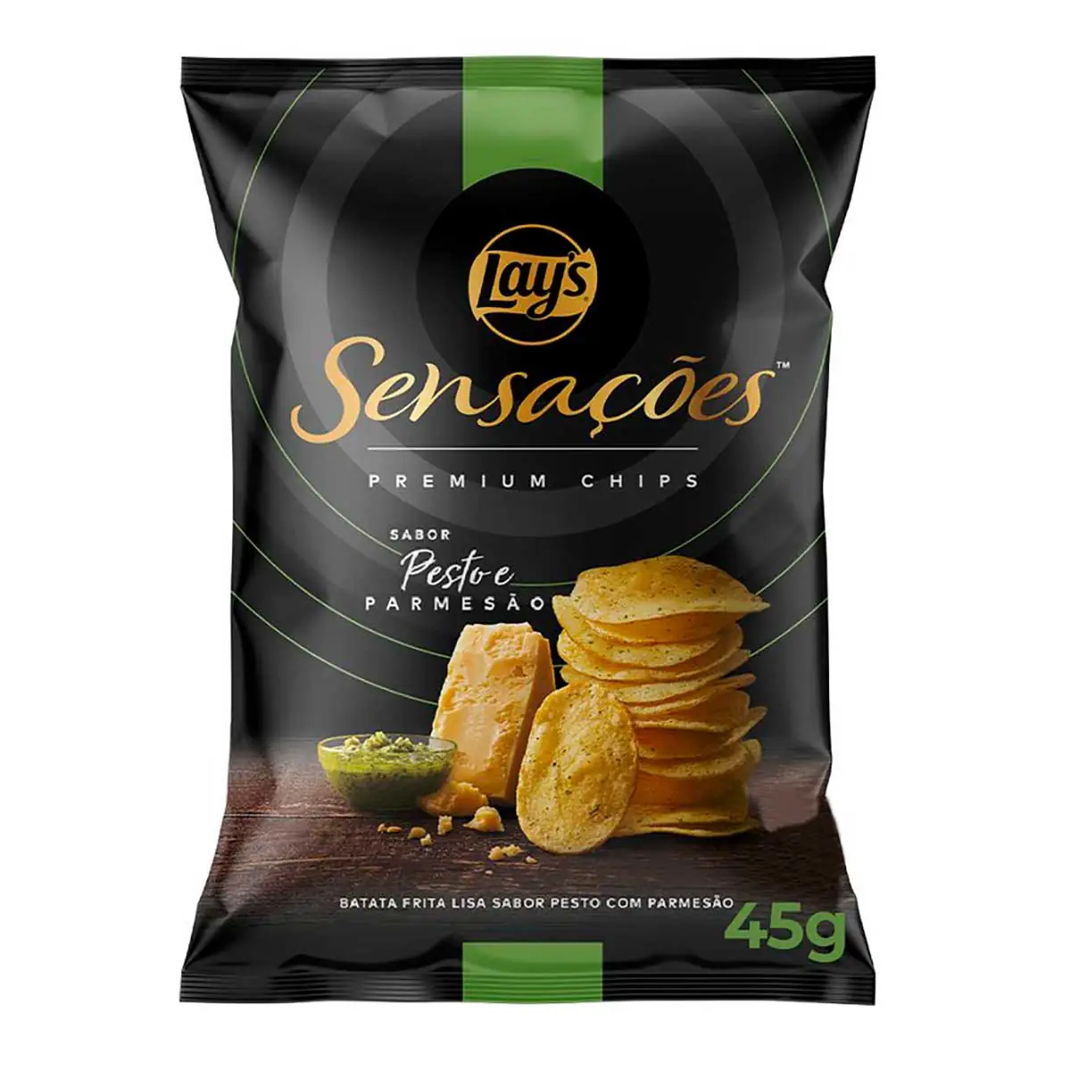 Batata Frita Pesto com Parmesão Sensações Elma Chips Pacote 45 g