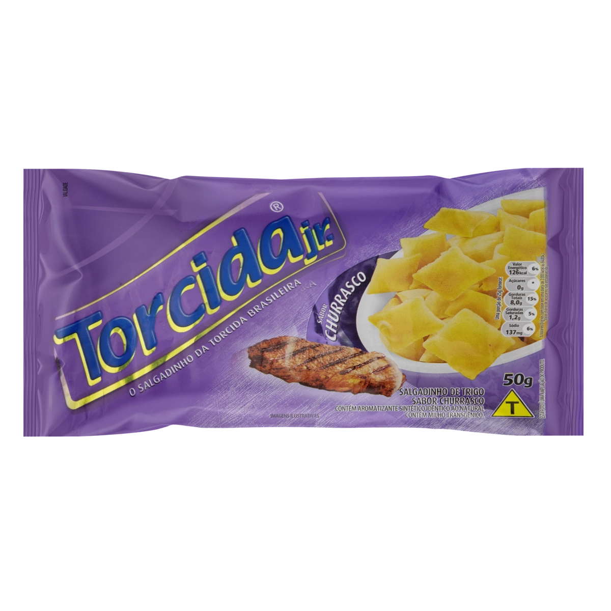 Salgadinho de Trigo Churrasco Torcida Pacote 45g