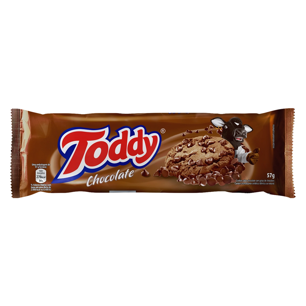 Biscoito Cookie Chocolate com Gotas de Chocolate Toddy Pacote 57g