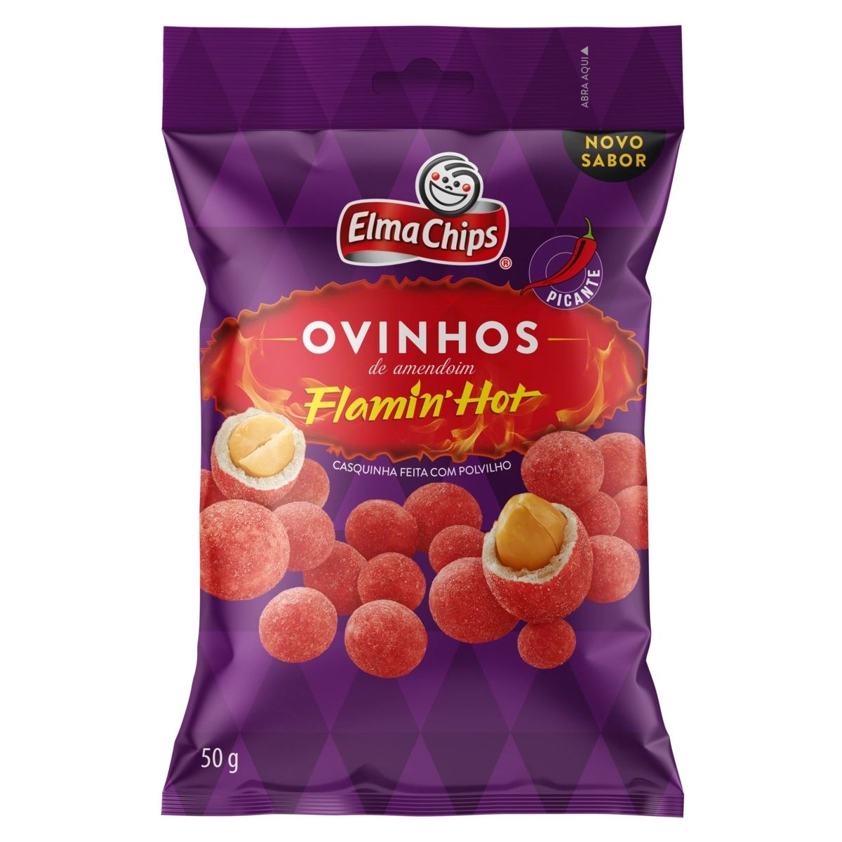 Ovinhos De Amendoim Picante Flamin Hot Elma Chips Pacote 50g