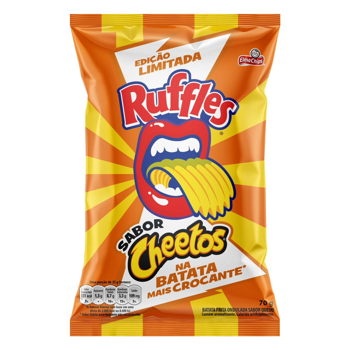 Batata Frita Ondulada Cheetos Elma Chips Ruffles Pacote 70g
