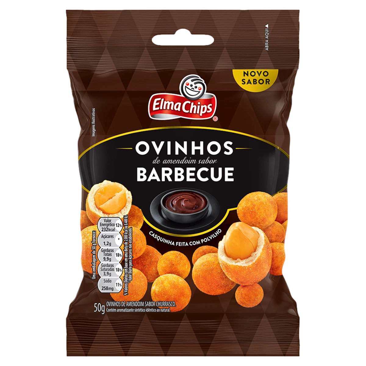 Ovinhos De Amendoim Barbecue Elma Chips Pacote 50g