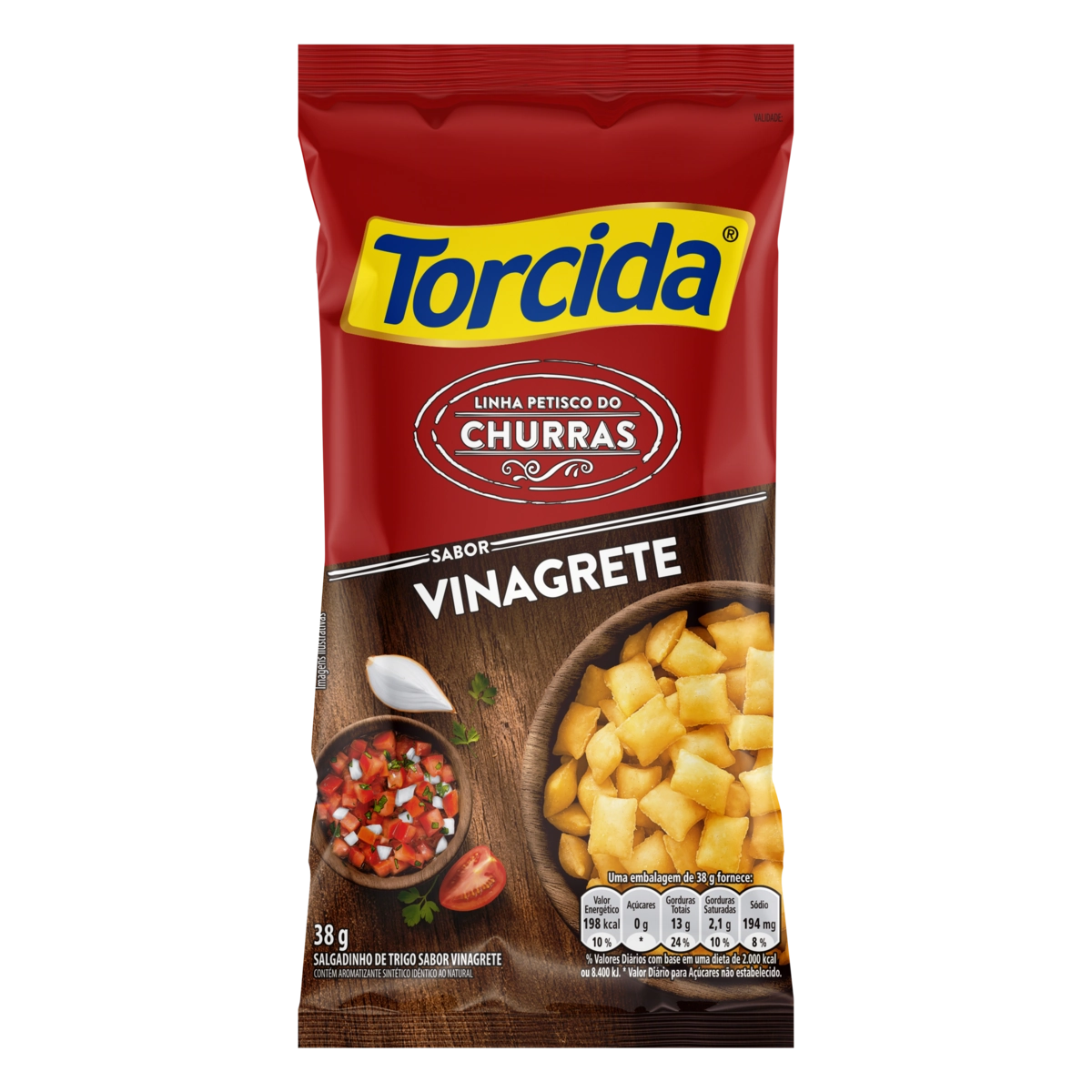Salgadinho De Trigo Vinagrete Torcida Churras Pacote 38g