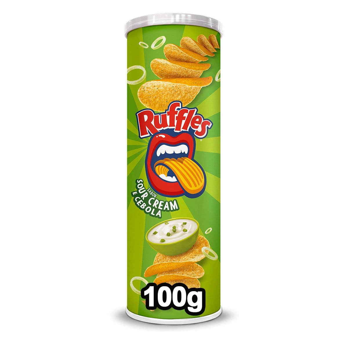 Batata Frita Ondulada Sour Cream E Cebola Elma Chips Ruffles Tubo 100g
