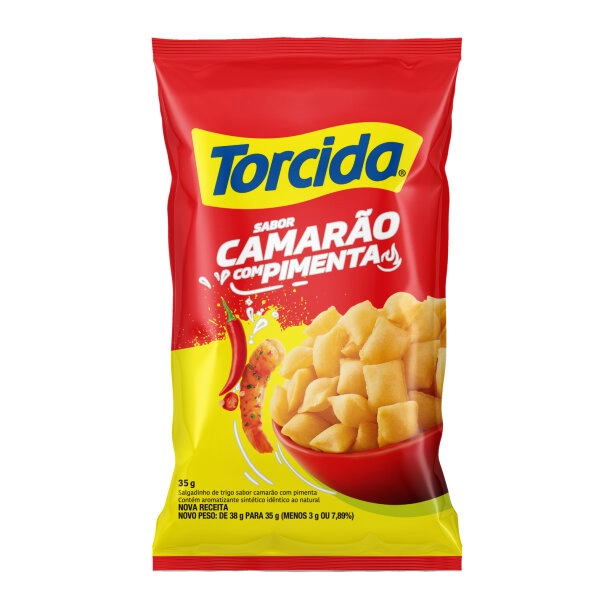 Salgadinho De Trigo Camarão Com Pimenta Torcida Pacote 35g