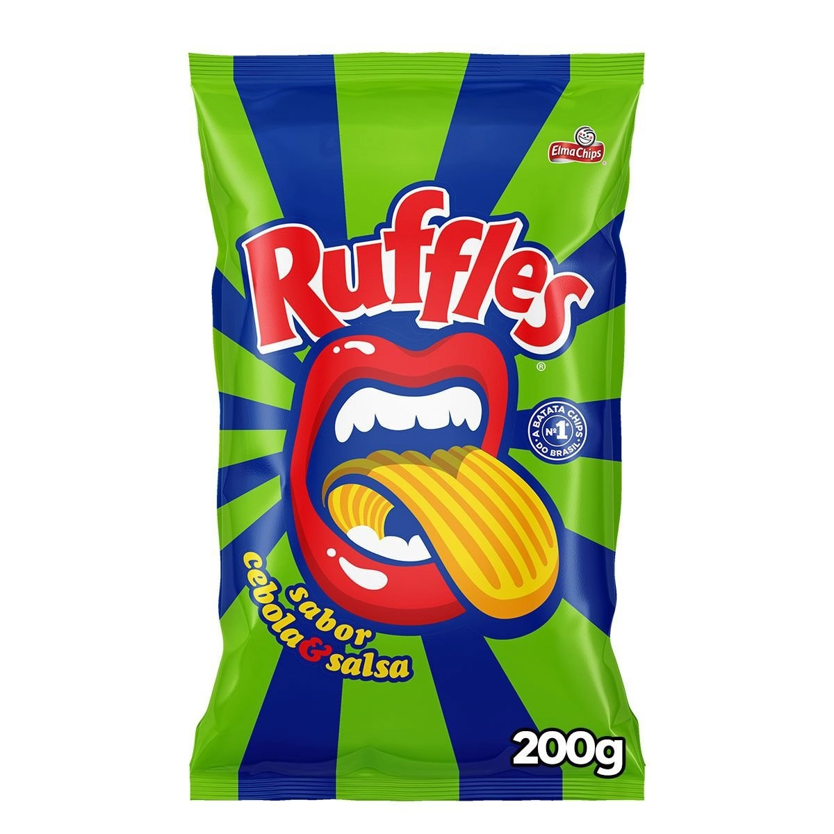Batata Frita Ondulada Cebola Salsa Elma Chips Ruffles Pacote 200g