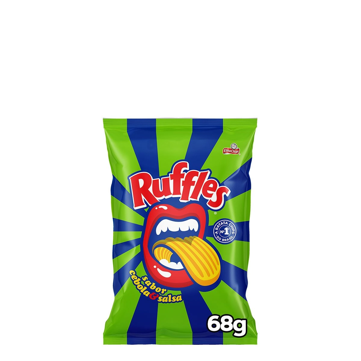 Batata Frita Ondulada Cebola Salsa Elma Chips Ruffles Pacote 68g