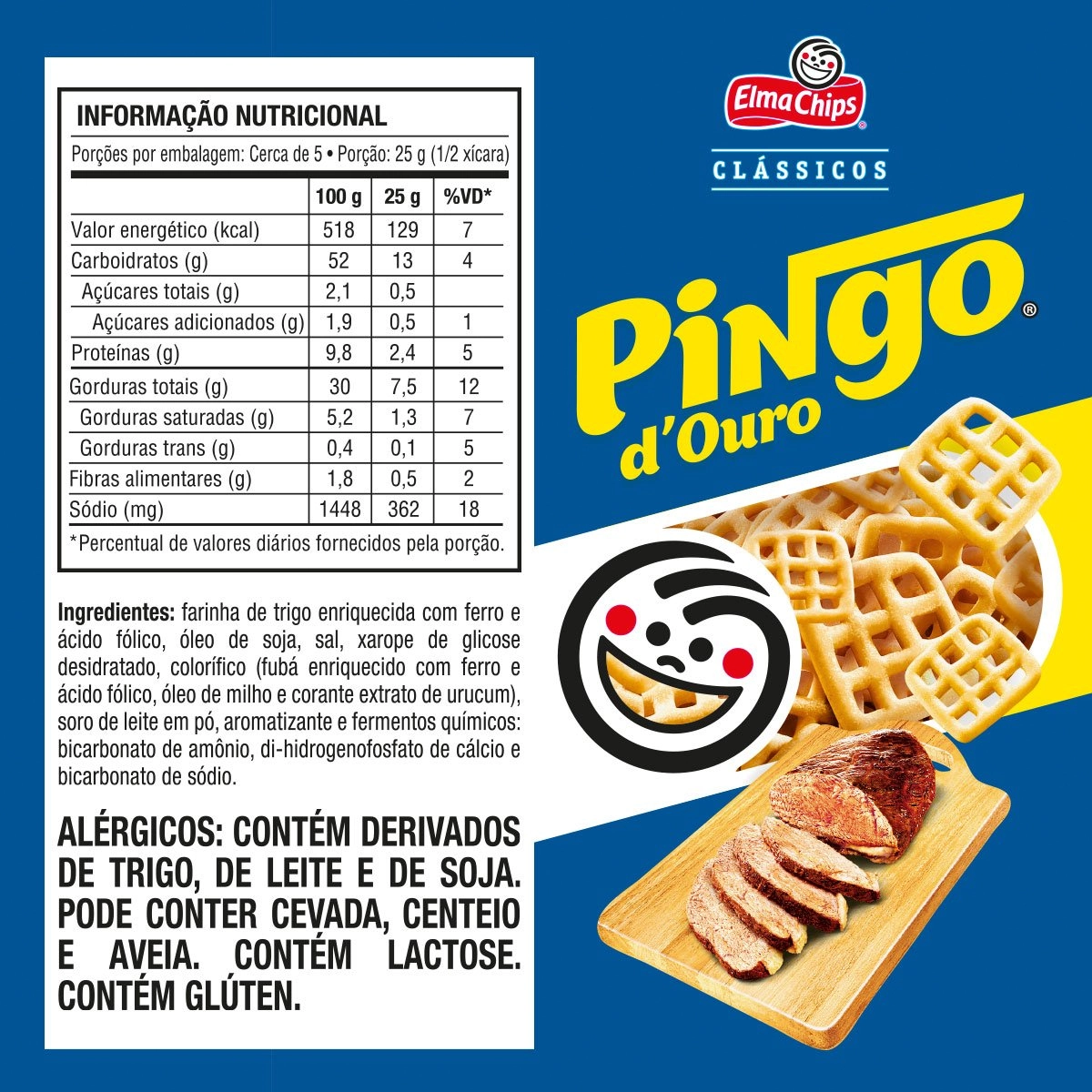 Salgadinho De Trigo Picanha Elma Chips Pingo Douro Clássicos Pacote 55g