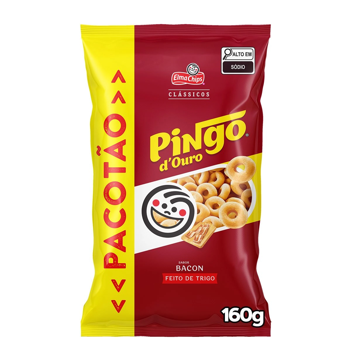 Salgadinho De Trigo Bacon Elma Chips Pingo Douro Clássicos Pacotão 160g