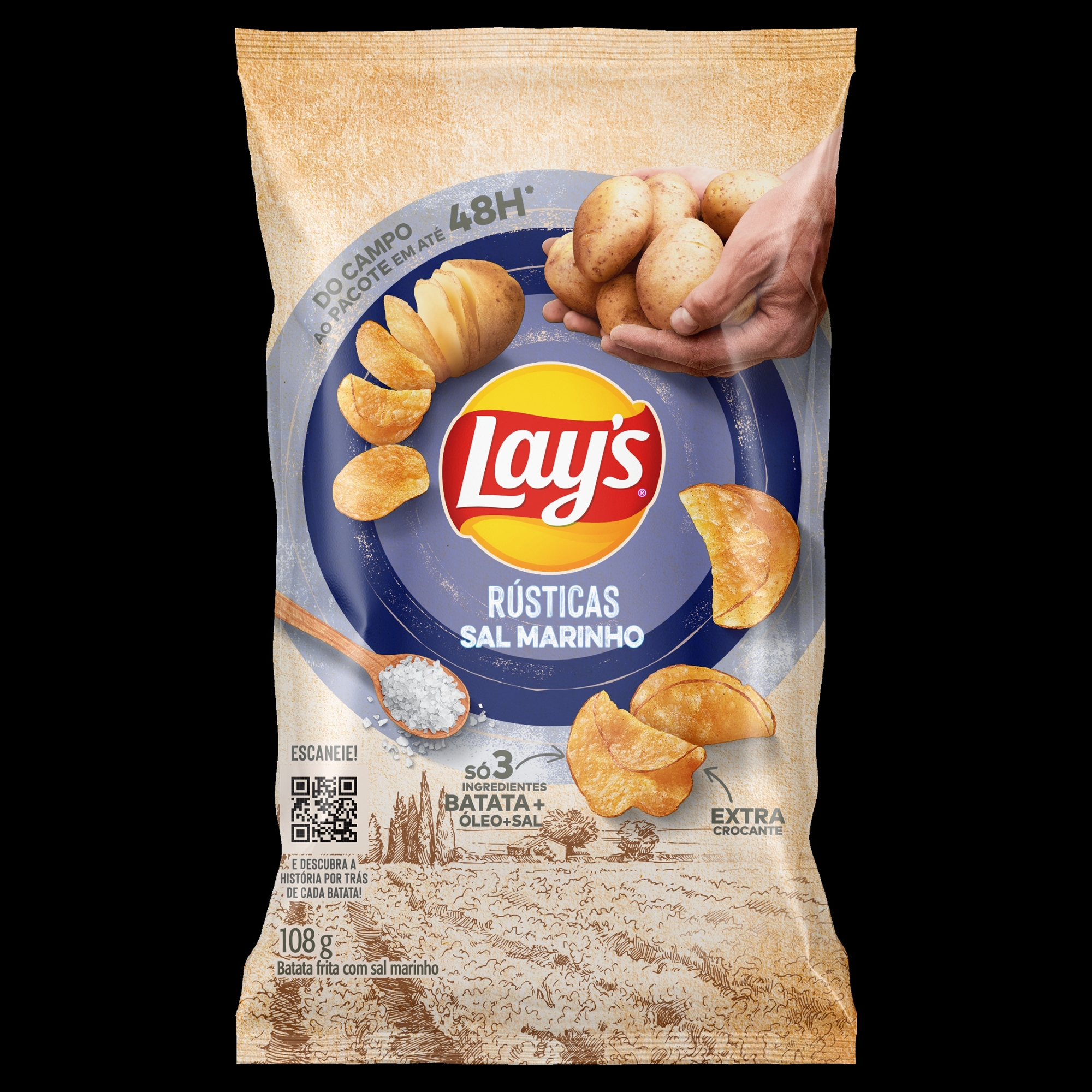 Salg Elma Chips Lays Rustica 108g Sal Marinho