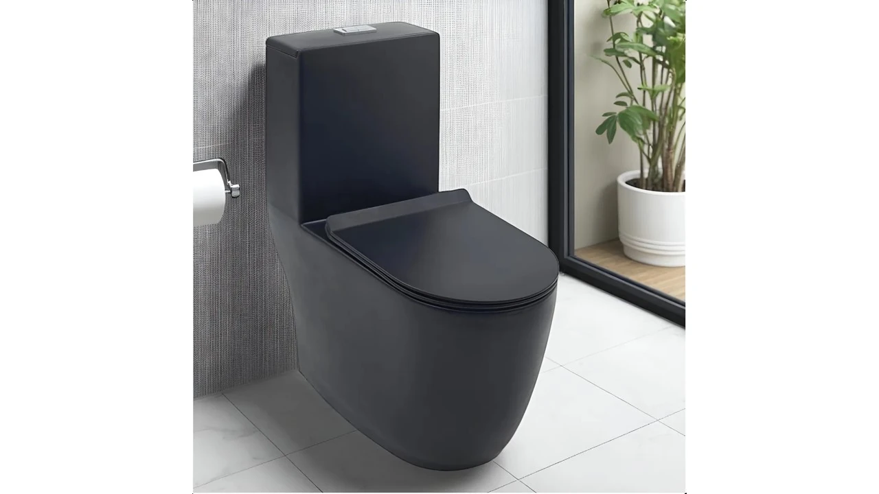 Vaso Sanitário Monobloco Com Assento Suave - Preto